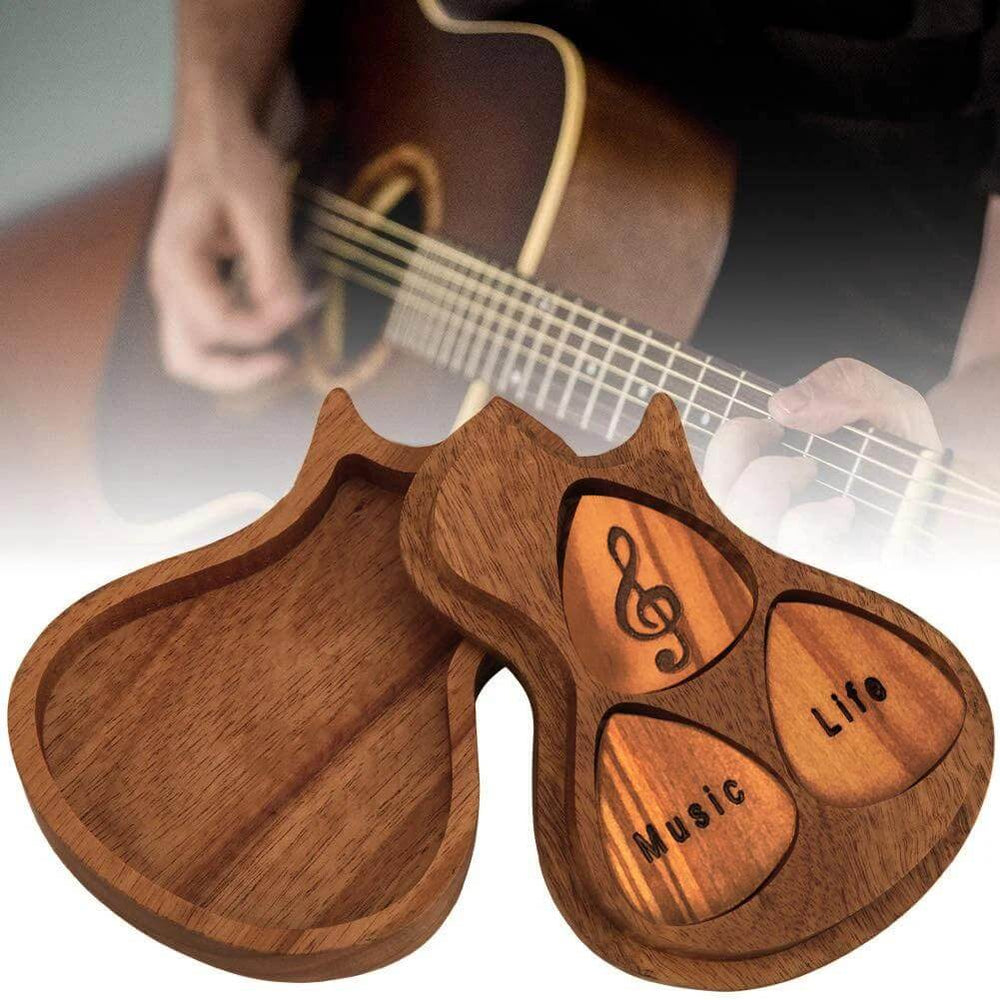 Gegraveerde houten gitaar Picks Belleza