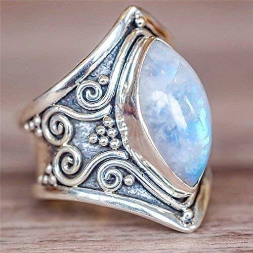Boheemse stijl maansteen ring Belleza