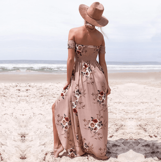 Bloemenprint Off-The-Shoulder Wrap Maxi Dress Belleza