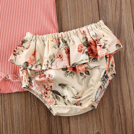 Ruffled Geribde Gebloemde Shortset Belleza