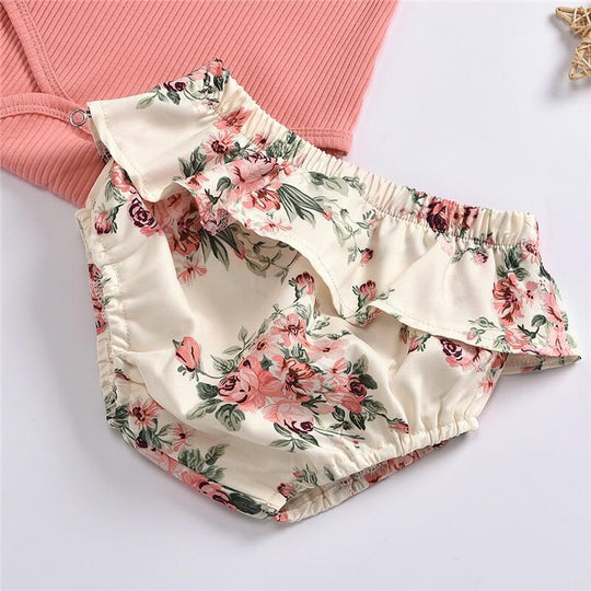 Ruffled Geribde Gebloemde Shortset Belleza