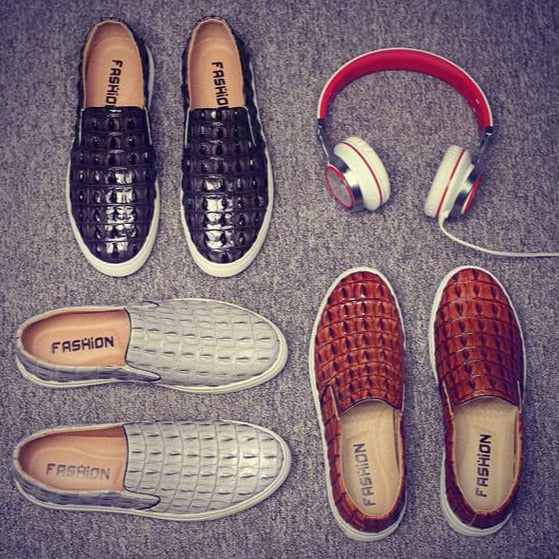 Leren Crocodile Loafers Belleza