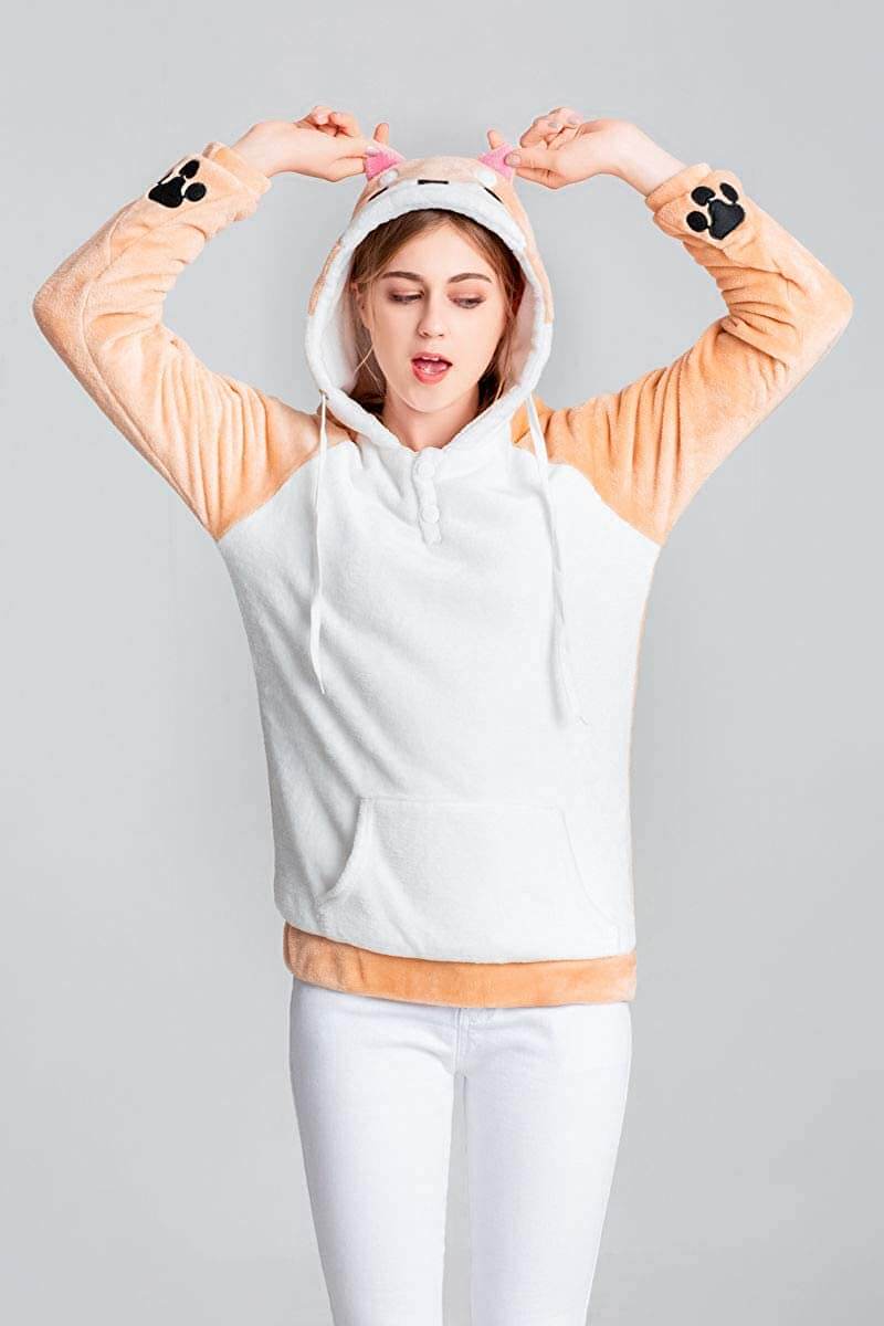Shiba Inu Dog Cartoon Hoodie Belleza
