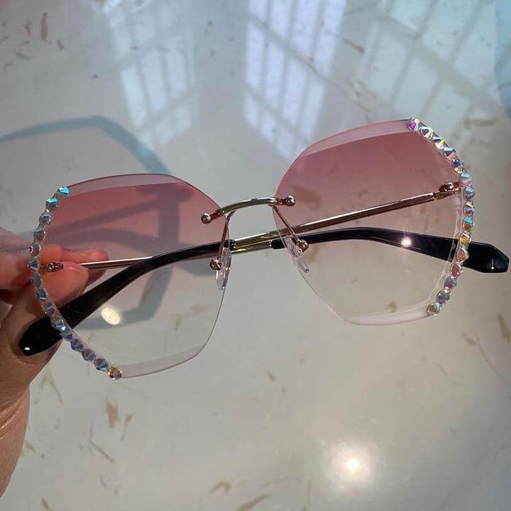 Randloze Rhinestone Zonnebril Belleza