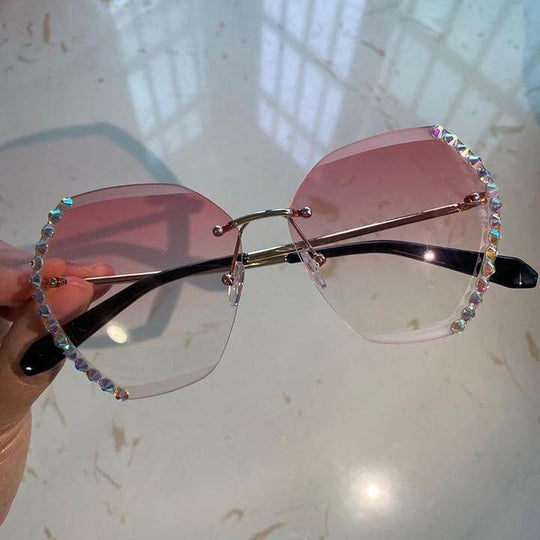 Randloze Rhinestone Zonnebril Belleza