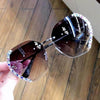 Randloze Rhinestone Zonnebril Belleza