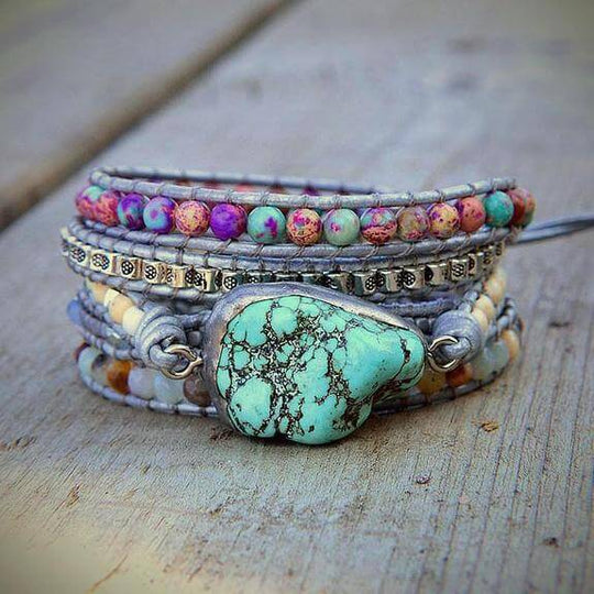 Helende Turquoise Beschermings Wikkel Armband Belleza