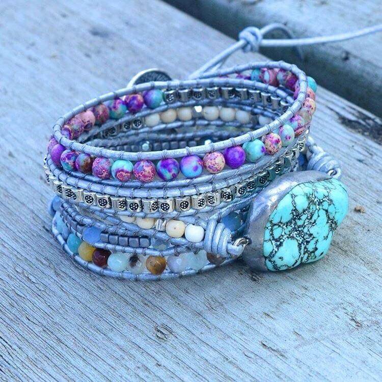 Helende Turquoise Beschermings Wikkel Armband Belleza