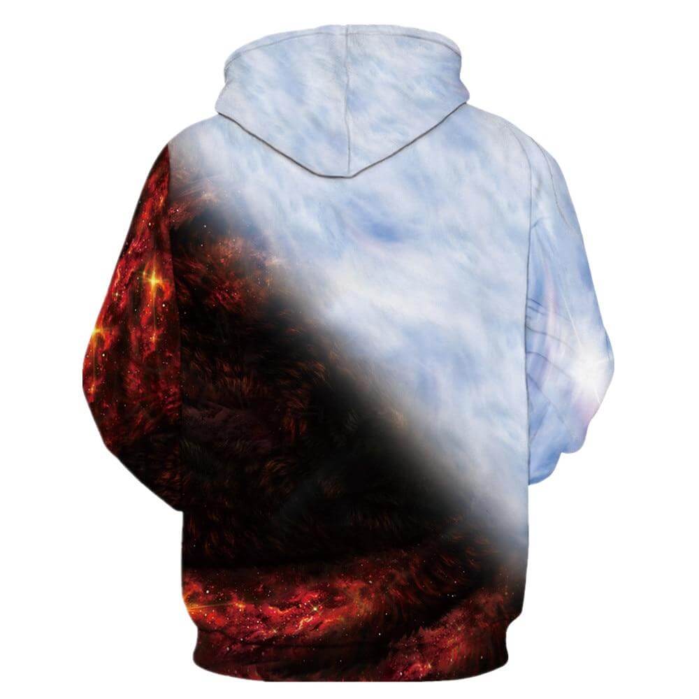 Witte en Zwarte Wolf Hoodie Belleza
