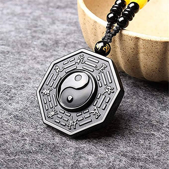 Obsidiaan Yin Yang Ketting Belleza