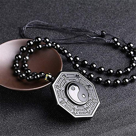 Obsidiaan Yin Yang Ketting Belleza