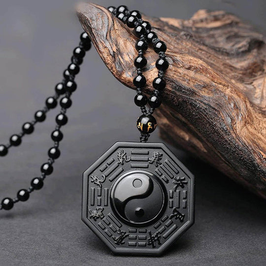 Obsidiaan Yin Yang Ketting Belleza